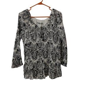 Signature by Larry Levine Women's Accordion Pleated Blouse Size: XL